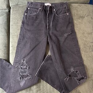 Agolde Charcoal Button-Fly Jeans